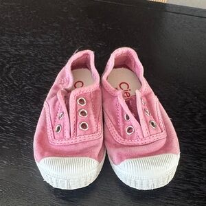 Cienta Kids Pink Slip-On Sneakers